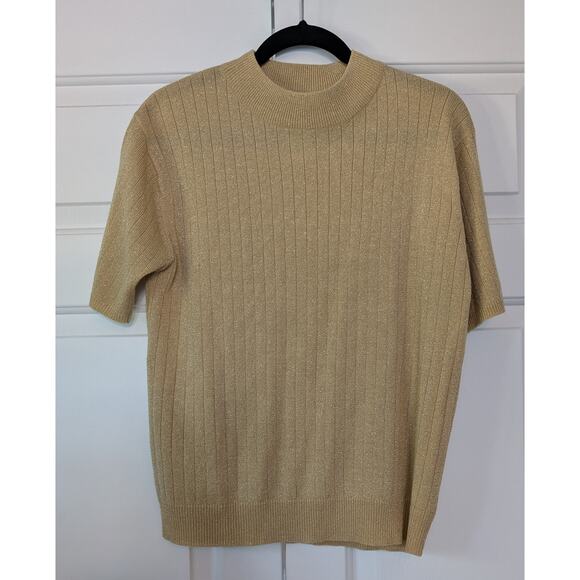 Sag Harbor Vintage Metallic Gold Holiday Top - Picture 1 of 4